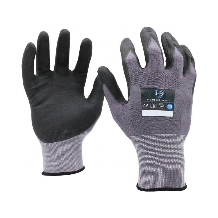 Hb Safety Arbeitshandschuhe Nitrile Gloves 2012k High Abrasion Breathable Oil Resistant Safety Glove